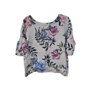 Laura Bianchi Size M Floral Lagenlook Lightweight Linen Italy Bloomcore